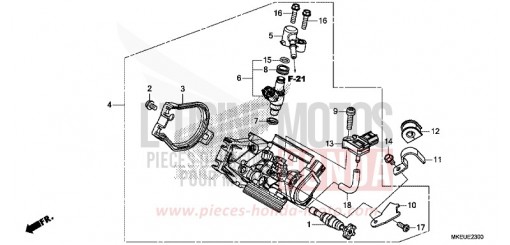 CORPS DE PAPILLON CRF450LK de 2019